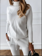 Ensemble décontracté 2PCS -Pull col roulé et Pantalon confortable