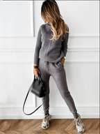 Ensemble décontracté 2PCS -Pull col roulé et Pantalon confortable