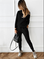 Ensemble décontracté 2PCS -Pull col roulé et Pantalon confortable