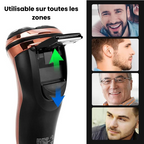 Rasoir électrique 3 têtes sans-fil avec écran LCD 2 en 1