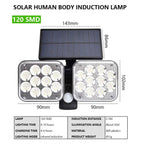 Applique LED solaire double éclairage puissant