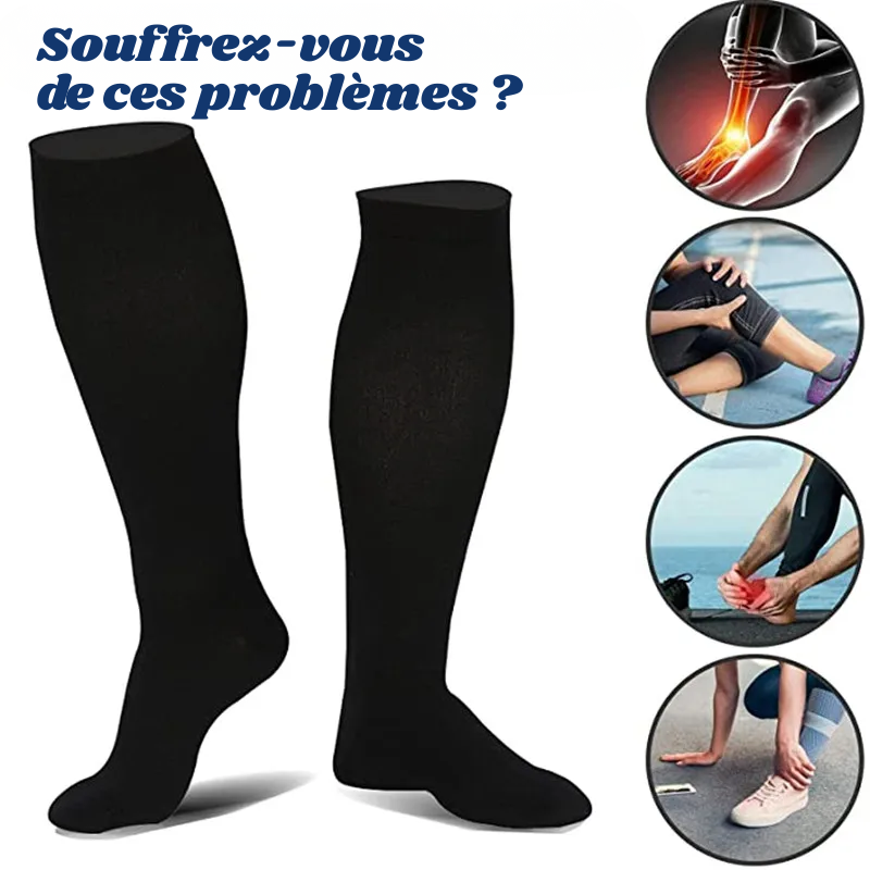 2 paires de Chaussettes de Compression – Circulation Améliorée + 1 paire OFFERTE