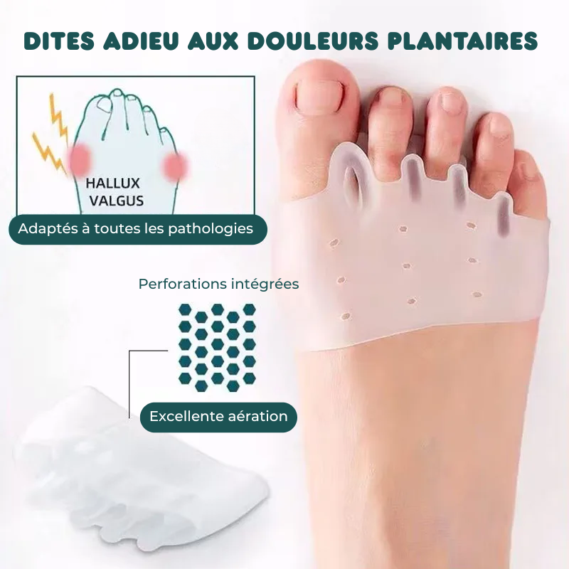 4x Coussinets en Silicone pour l'avant-pied - Alignement des orteils