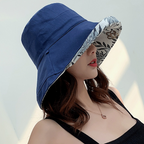 Chapeau bob large en Coton réversible à motif