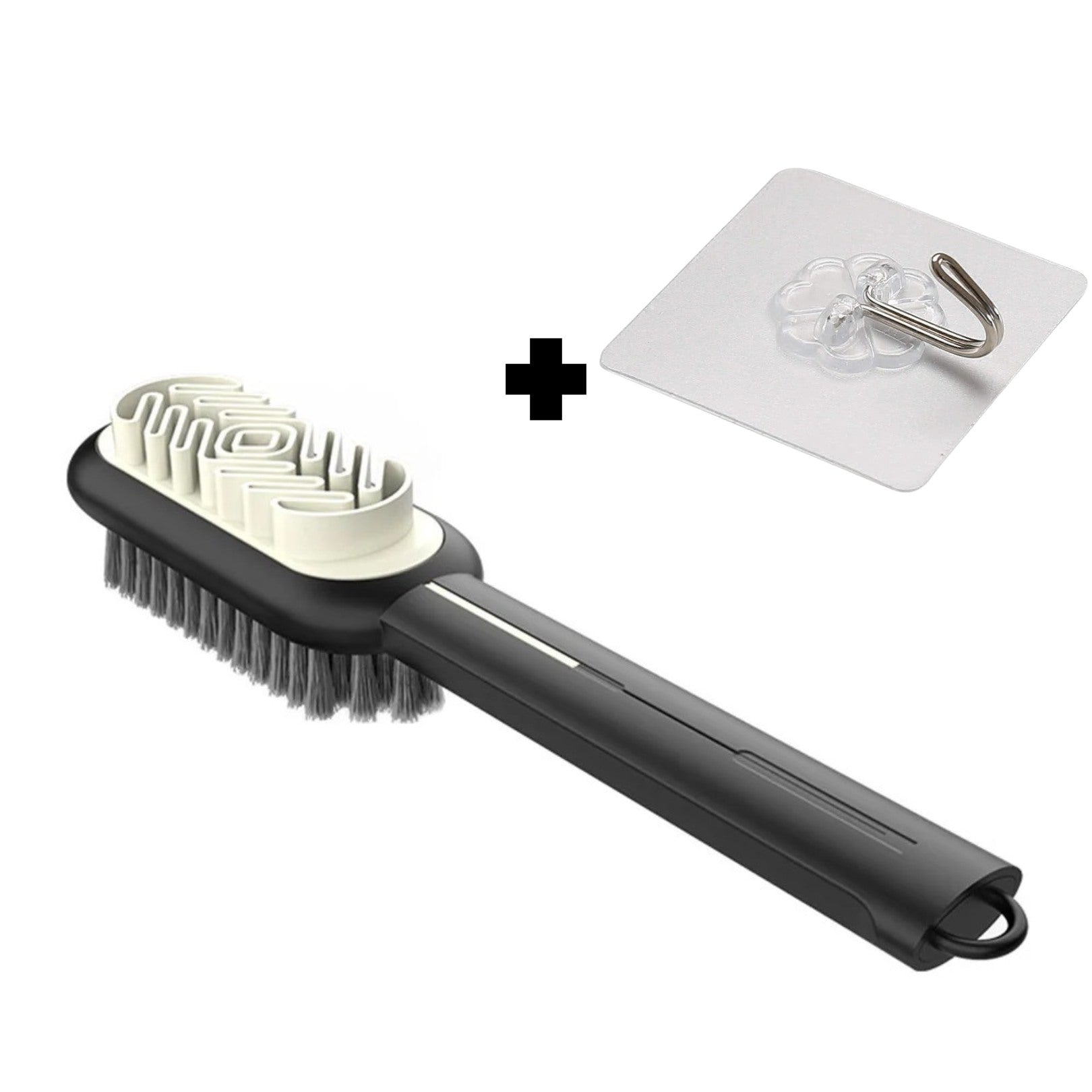 Brosse 2 en 1 pour Nettoyage de Chaussures Cuir & Daim - Crochet OFFERT