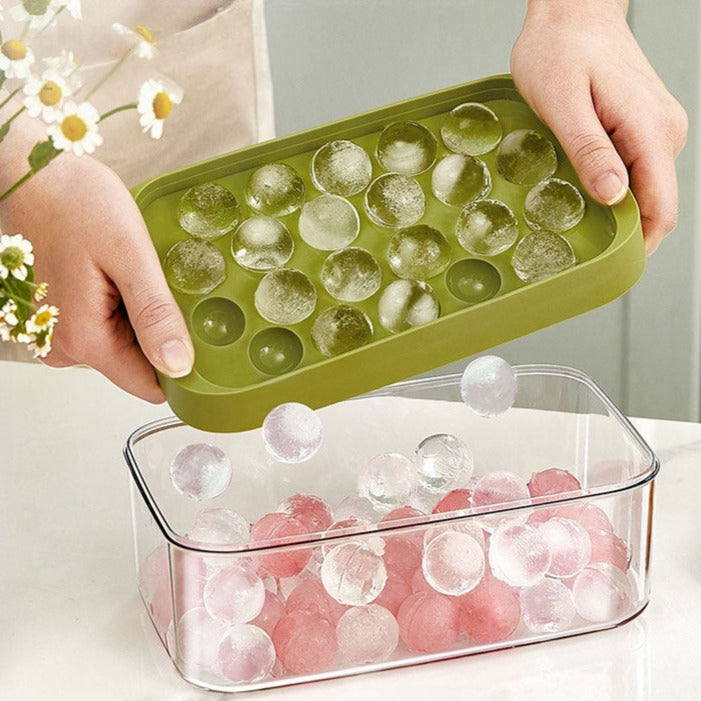 Bac à glaçons sphériques avec boîte de rangement