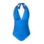 Maillot de bain 1PC col en V et devant froncé - Effet ventre plat