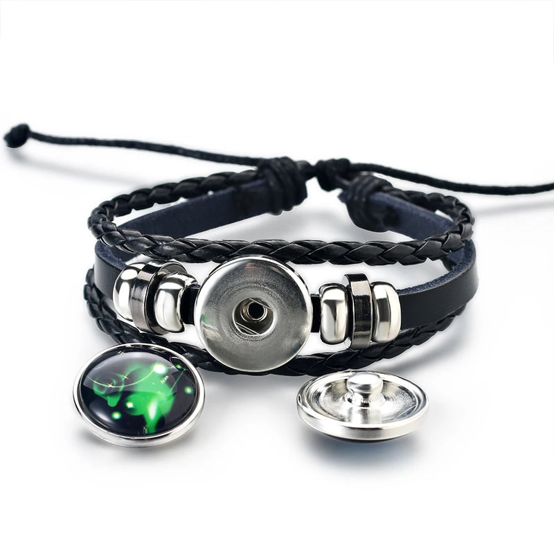 Bracelet Cuir Tressé Zodiaque – 12 Signes