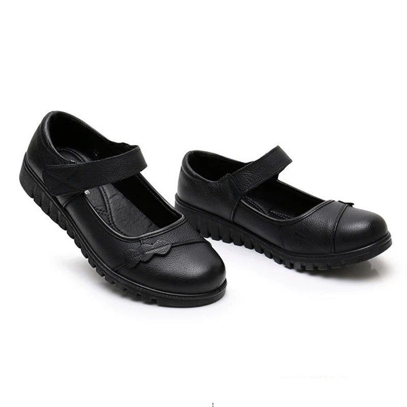 Mocassins ouverts en cuir véritable souple pour femmes