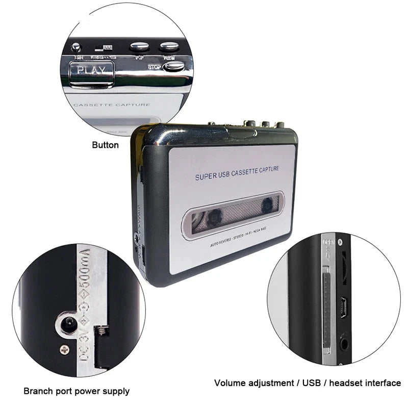 Lecteur convertisseur de cassette vers MP3