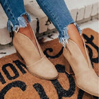 Bottines en daim à talon - Ouverture échancrée en V