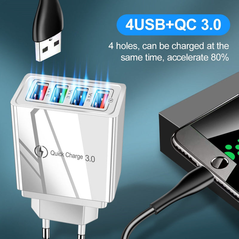 Chargeur 4 Ports USB - Rapidité +