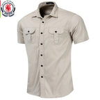 Chemise militaire manches courtes en coton