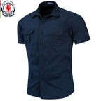 Chemise militaire manches courtes en coton
