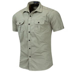 Chemise militaire manches courtes en coton