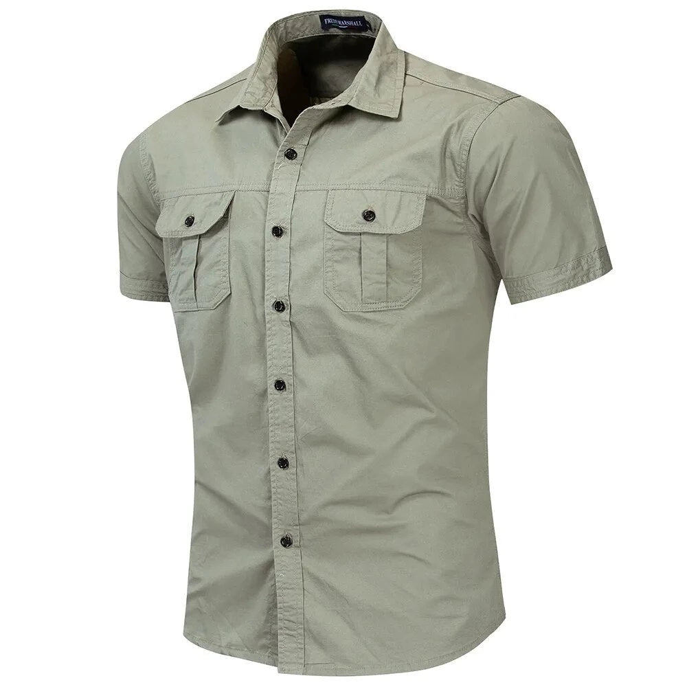 Chemise militaire manches courtes en coton