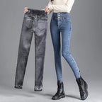 Jean Slim thermique doublure polaire épaisse - Taille haute