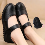 Mocassins ouverts en cuir véritable souple pour femmes