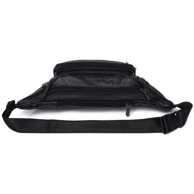 Sac banane en cuir de vache véritable pour homme