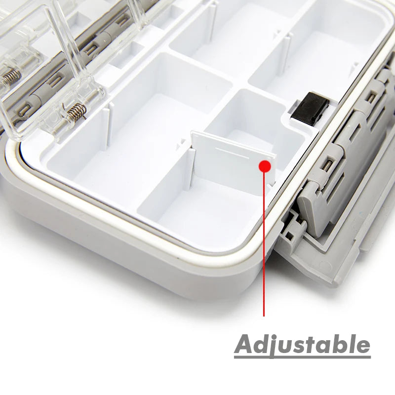 Lot de 2 Piluliers à 16 Compatiments Réglables