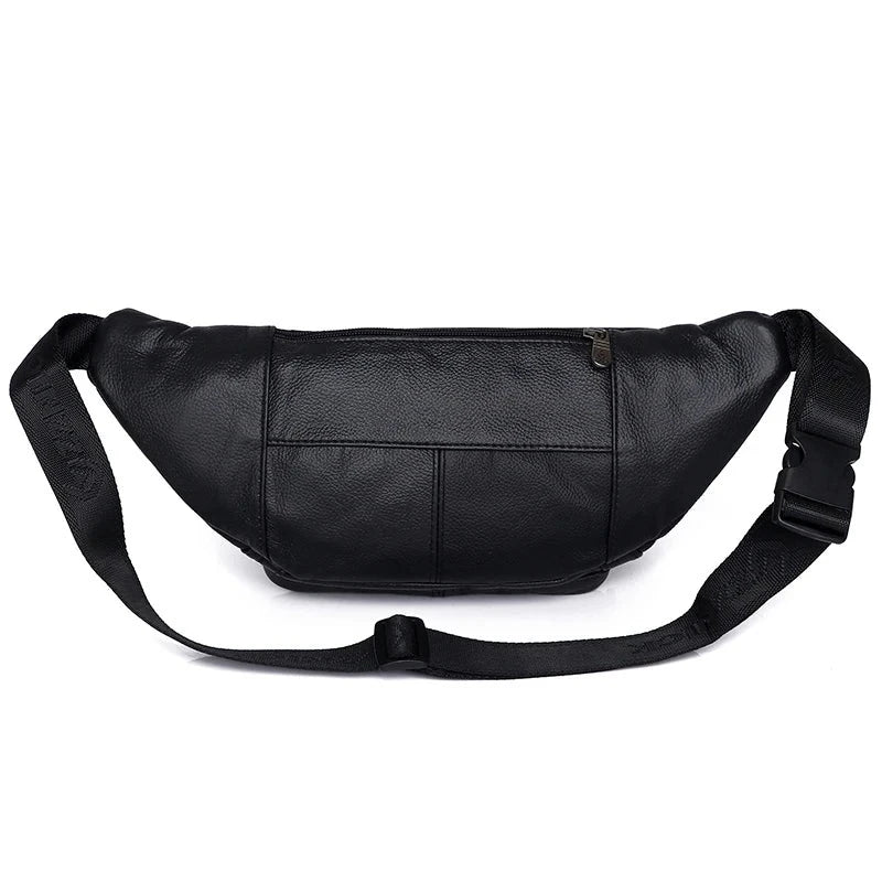 Sac banane en cuir de vache véritable pour homme