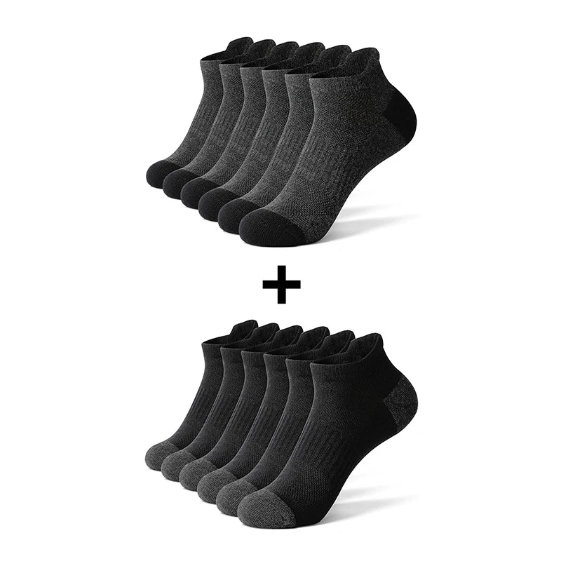 Lot de 12 Socquettes en Coton Respirant Mixte