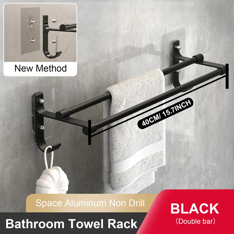 Porte-Serviettes Mural Double Barre Sans Perçage