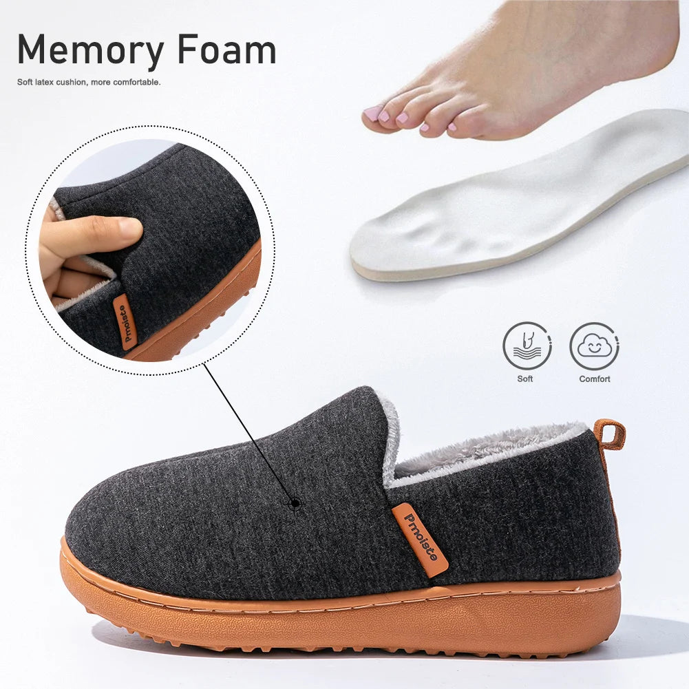 Pantoufles Chaudes Mixte à Mémoire de Forme – Semelle TPR Souple et Confortable pour l’Hiver