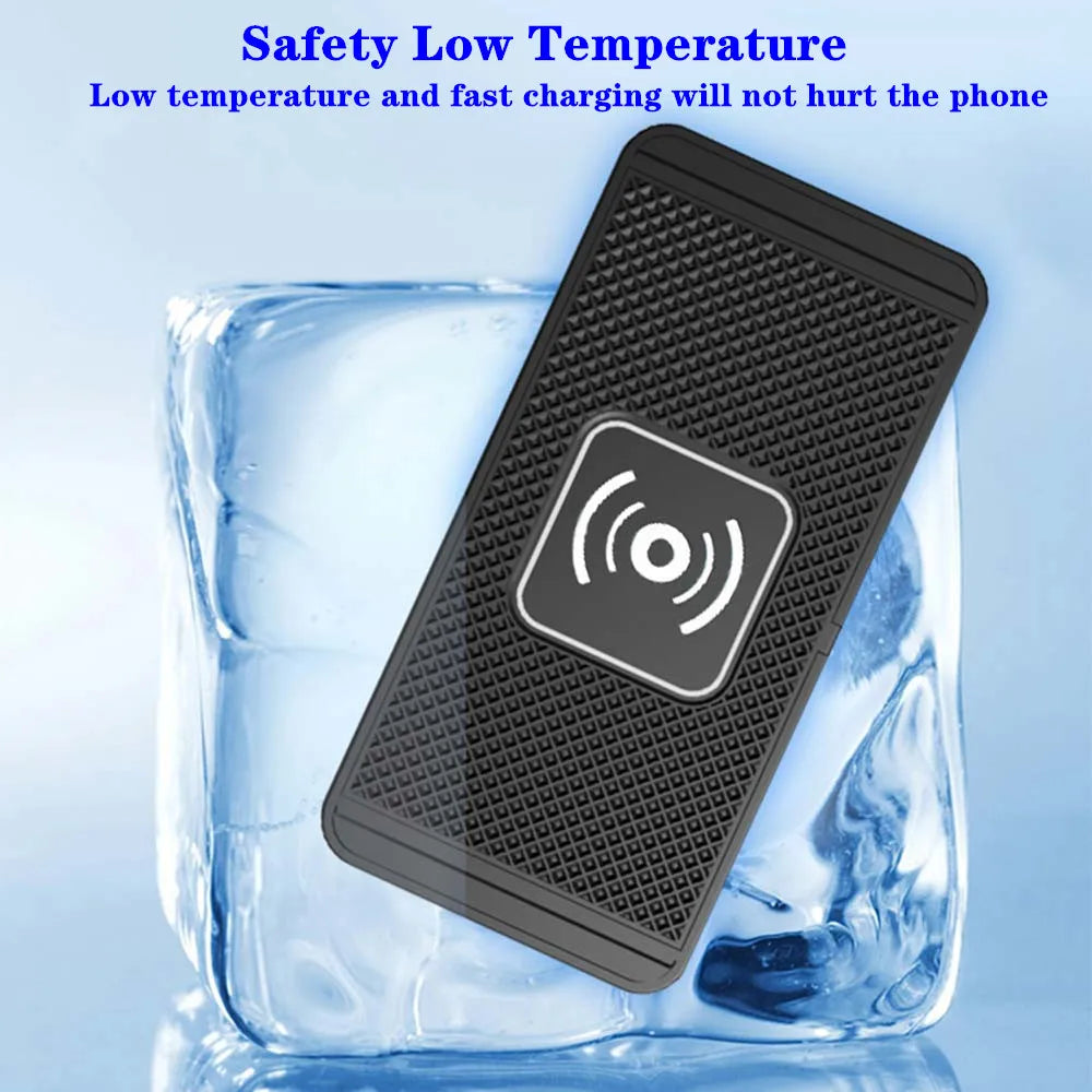 Chargeur Sans Fil Antidérapant de Voiture pour Smartphone