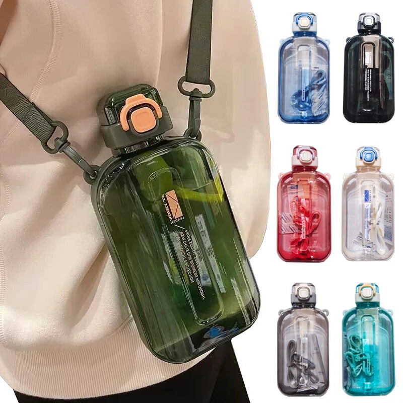 Gourde Plate de Voyage Élégante avec Sangle - 600ml