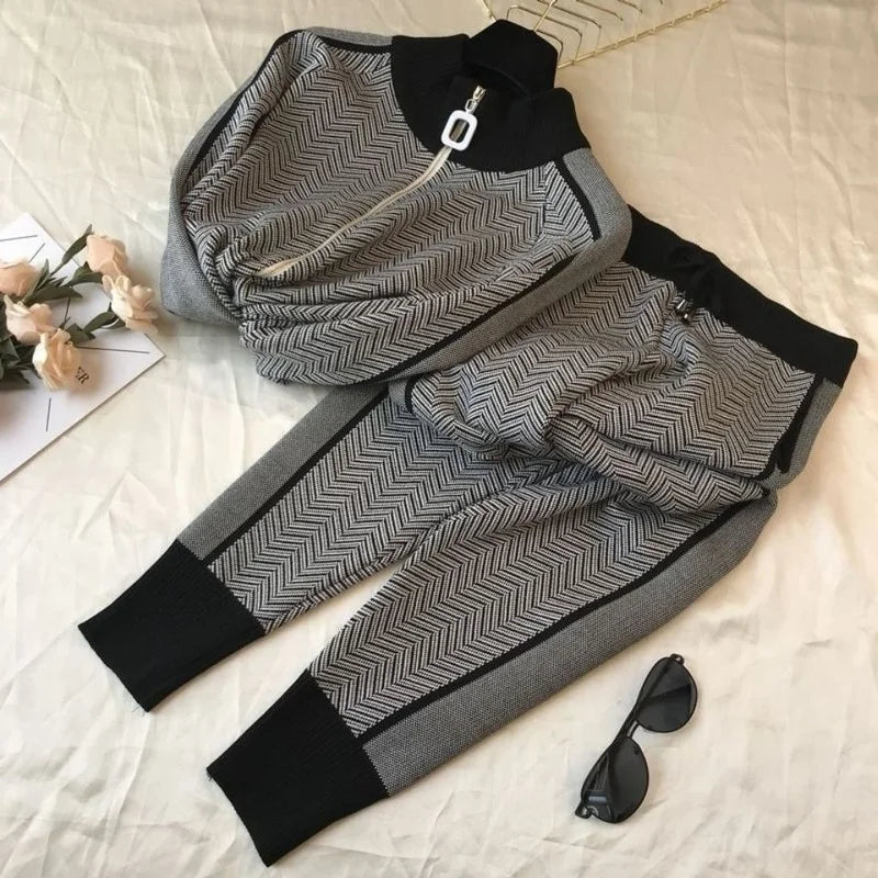 Ensemble de Jogging Casual & Chic à motif géométrique