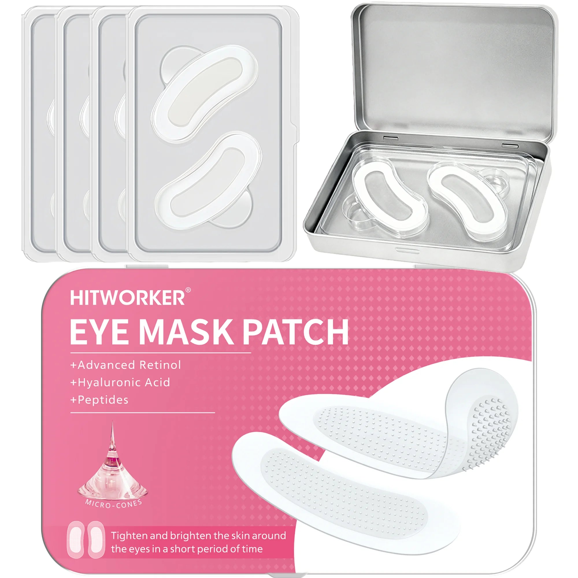 Lot de 4 Patchs pour Yeux Microneedling Réutilisables