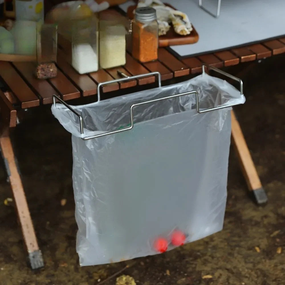 Porte-Poubelle de Camping en Acier Résistant - Fixation Table