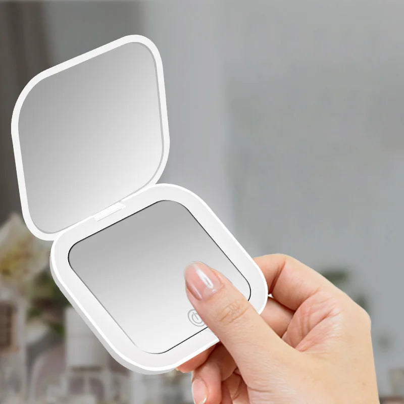 Mini Miroir de poche x2 et à LED - 1 ACHETÉ = 1 OFFERT