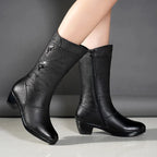 Bottes mi-longues talons bas - Intérieur fourré