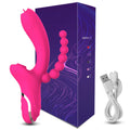 SENSUAL PEARLS - Vibromasseur 4 en 1 : vibration, lèche, succion et perles anales