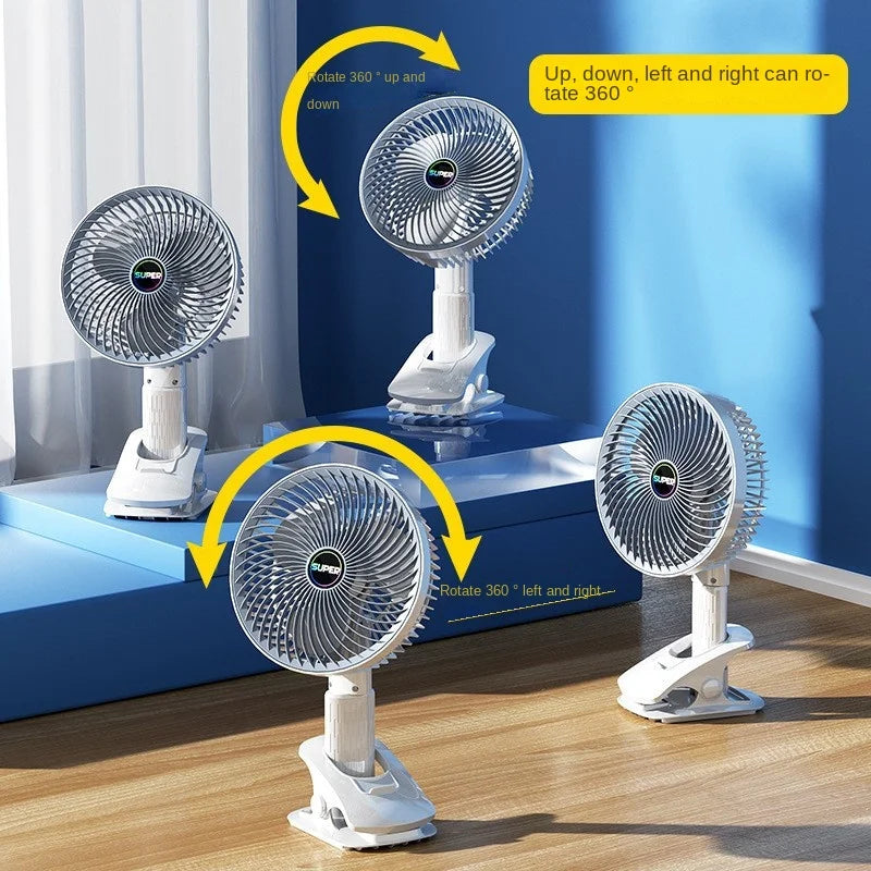 Mini ventilateur de bureau clipsable et pliable