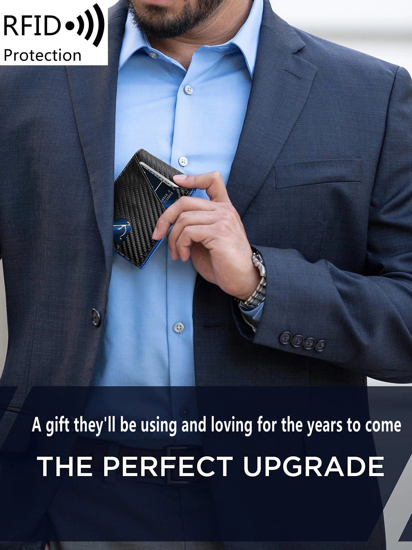 Portefeuille anti-vol RFID minimaliste Homme - 12 Cartes