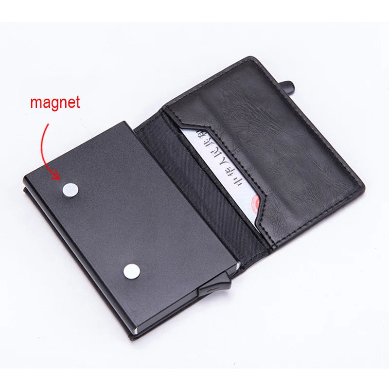 Mini porte-monnaie Cuir PU Anti-RFDI - Pop-UP automatique pour cartes