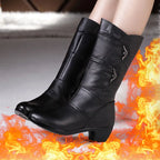 Bottes mi-longues talons bas - Intérieur fourré