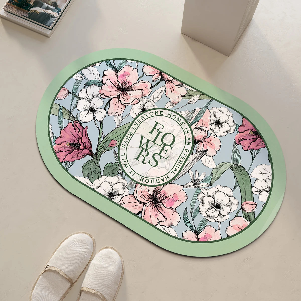 Alfombrilla de Baño Antideslizante de Secado Ultrarrápido - Elegante Diseño Floral