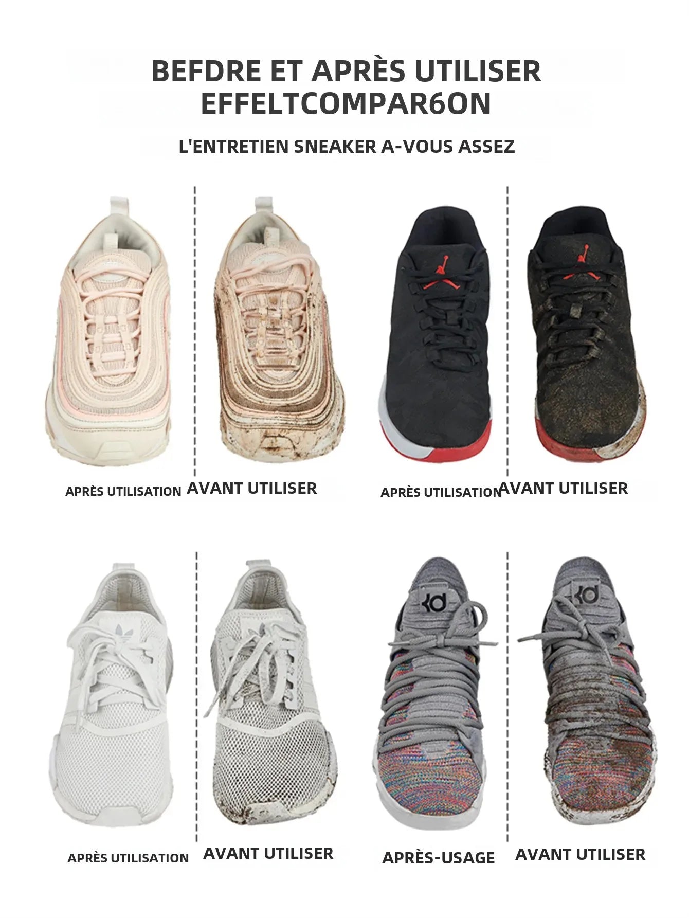 Kit Complet de Nettoyage pour toutes les Baskets - Mousse, Brosse & Serviette