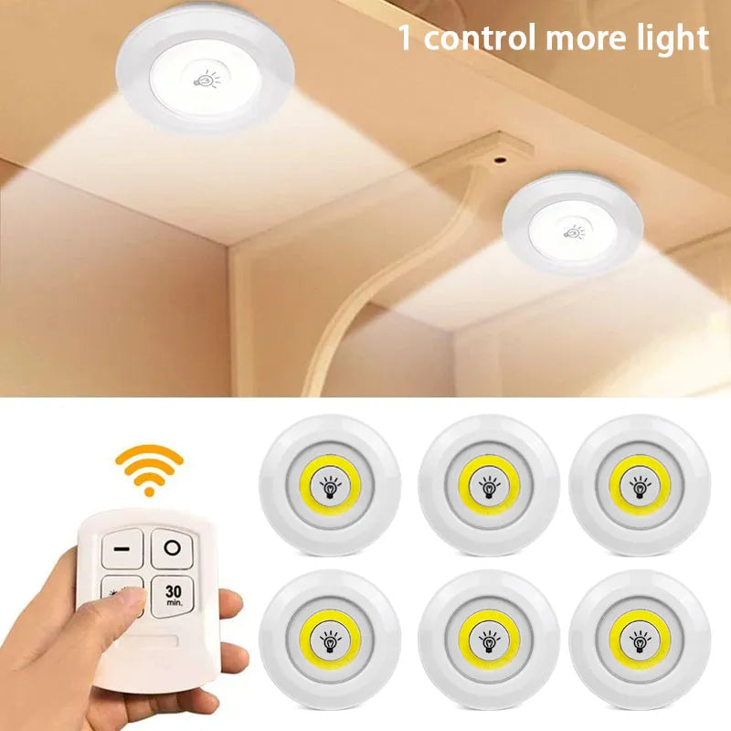 Lot de 6 Spots LED COB intensité réglable - Avec télécommande