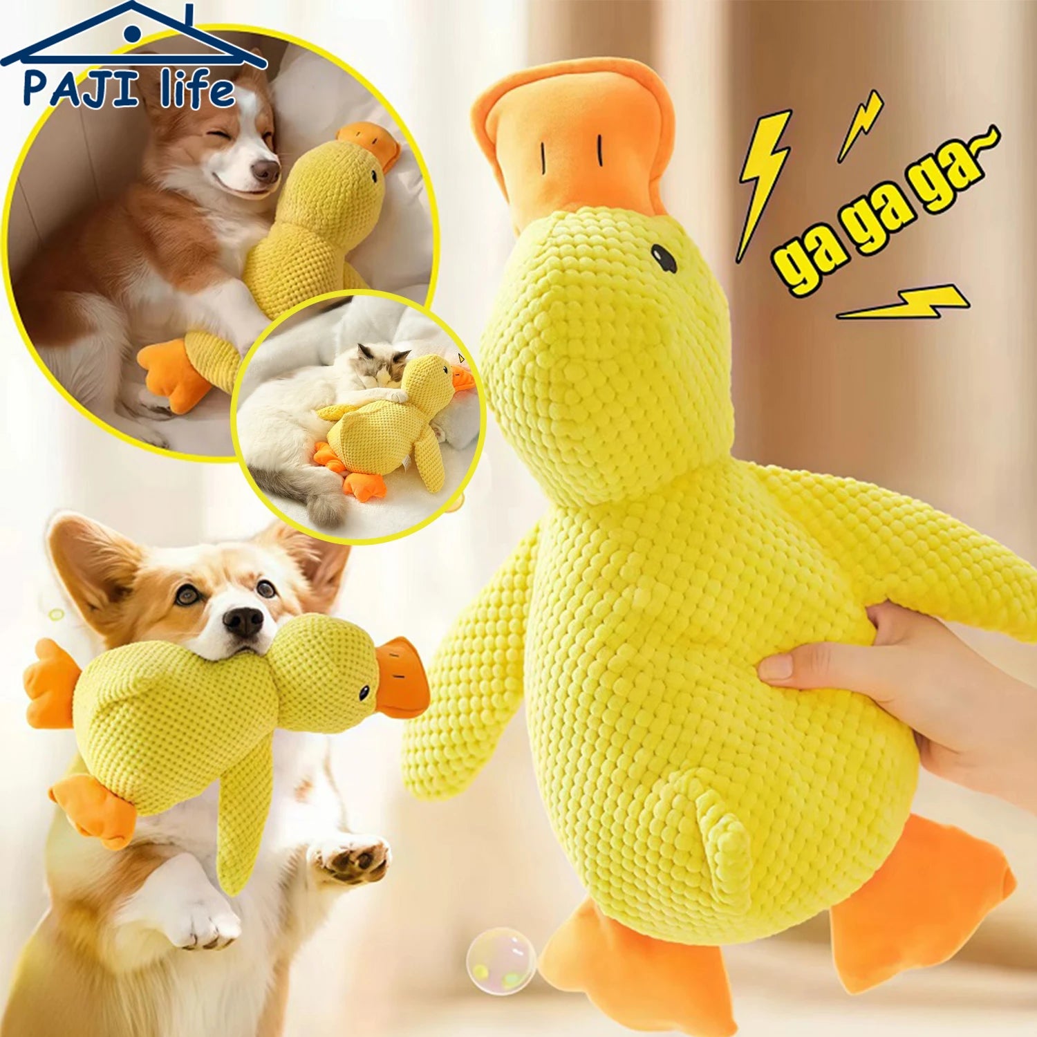 Ducky - Jouet Canard en Peluche pour Chiens Résistant à la Mastication