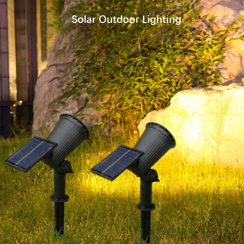 2x Projecteur de jardin LED solaire et étanche