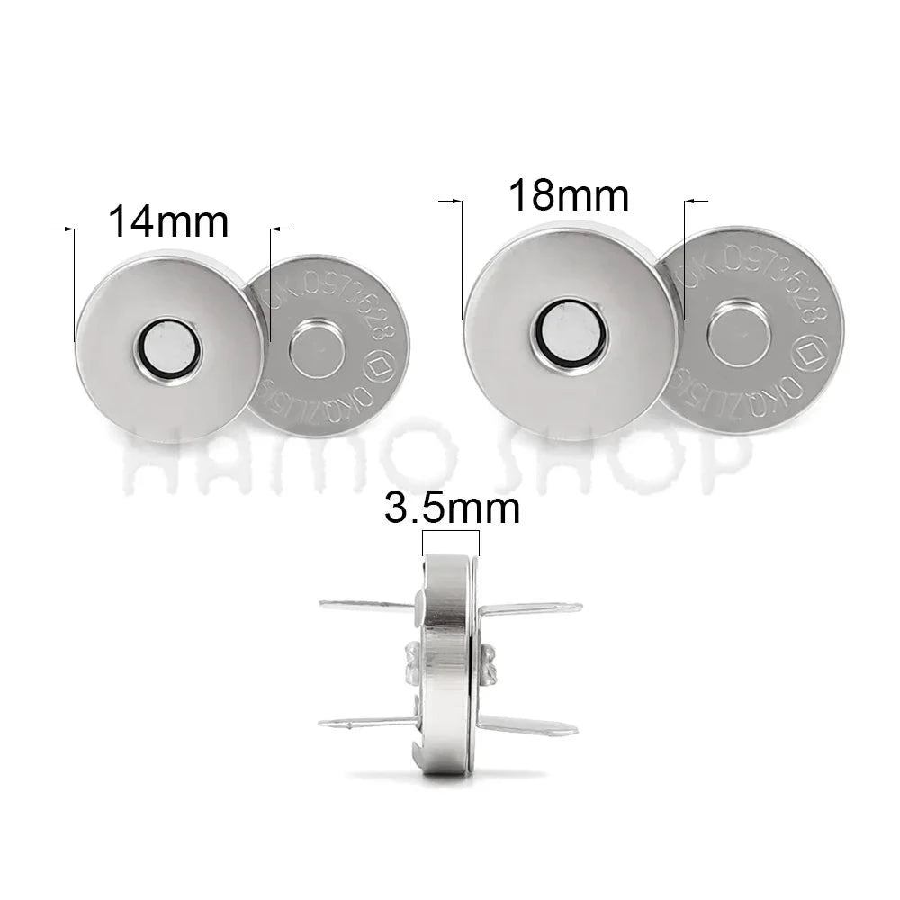 Lot de 10 boutons à pression magnétiques
