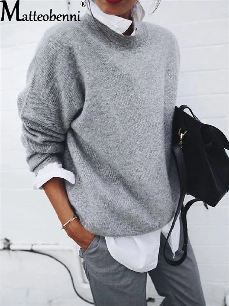 Pull à col de chemise Élégante pour femme