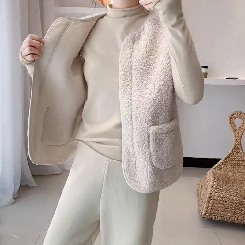 Gilet En Molleton Polaire Doux Sans Manche