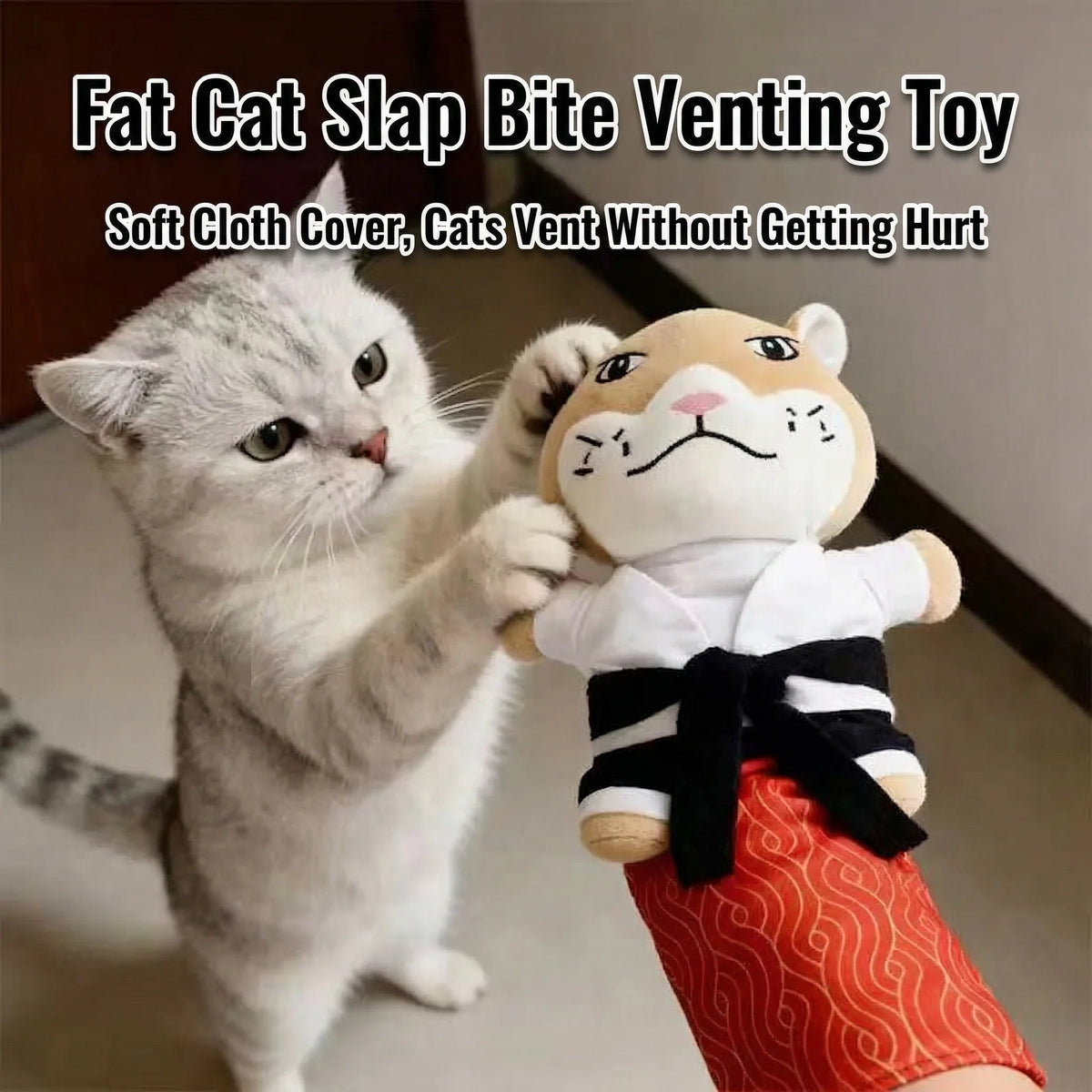 Gant Marionette de Jeu Interactif pour Chat avec Peluche de Protection – Jouet Anti-Morsures & Anti-Griffures