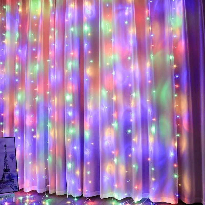 Guirlande LED pour rideau avec télécommande